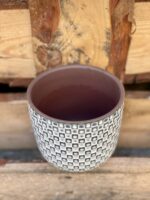 Zdjęcie doniczki lub oslonki: Osłonka Retro White 10x10 cm, ujęcie 3