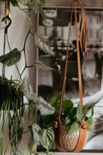 Zdjęcie doniczki lub oslonki: Kwietnik skórzany Bloomingville Braun 20x17&nbsp;cm, ujęcie 1