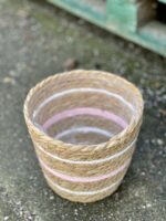 Zdjęcie doniczki lub oslonki: Osłonka Basket Pink Stripe 18 × 17 cm, ujęcie 3